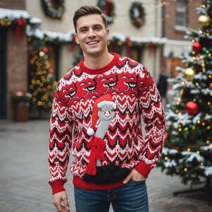 33 Degrees Ostrich Ugly Christmas Sweater Men's XXL 3D Funny Festive Fashion